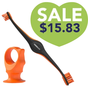 Orange Brushmate Premium Toothbrush with Biteblock Medium by Paw Ready