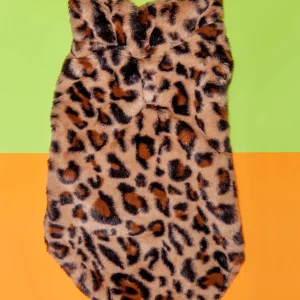Faux Fur Dog Coat in Leopard