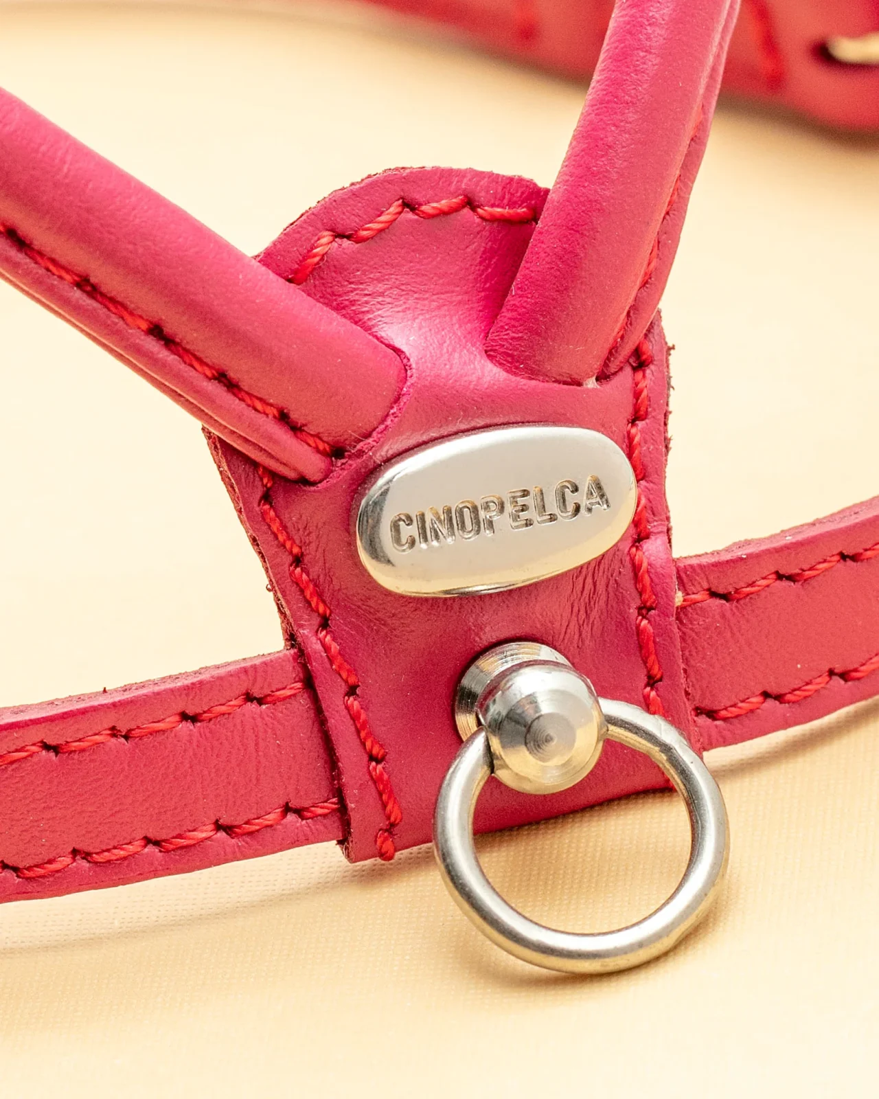 Italian Leather Dog Harness in Fuschia Pink <> - Image 2