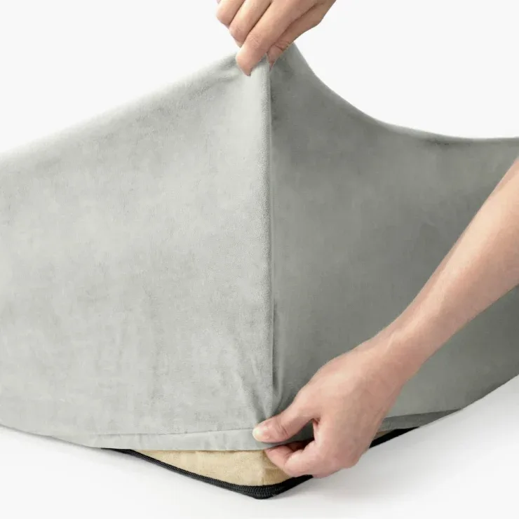 Velvet Easy Fit Dog Bed Cover - Grey