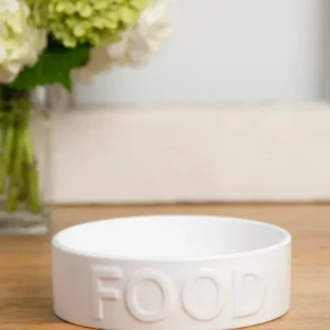 Classic Food Ceramic Pet Bowl in White (FINAL SALE)