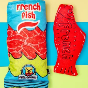 French Fish Crinkle + Squeak Dog Toy
