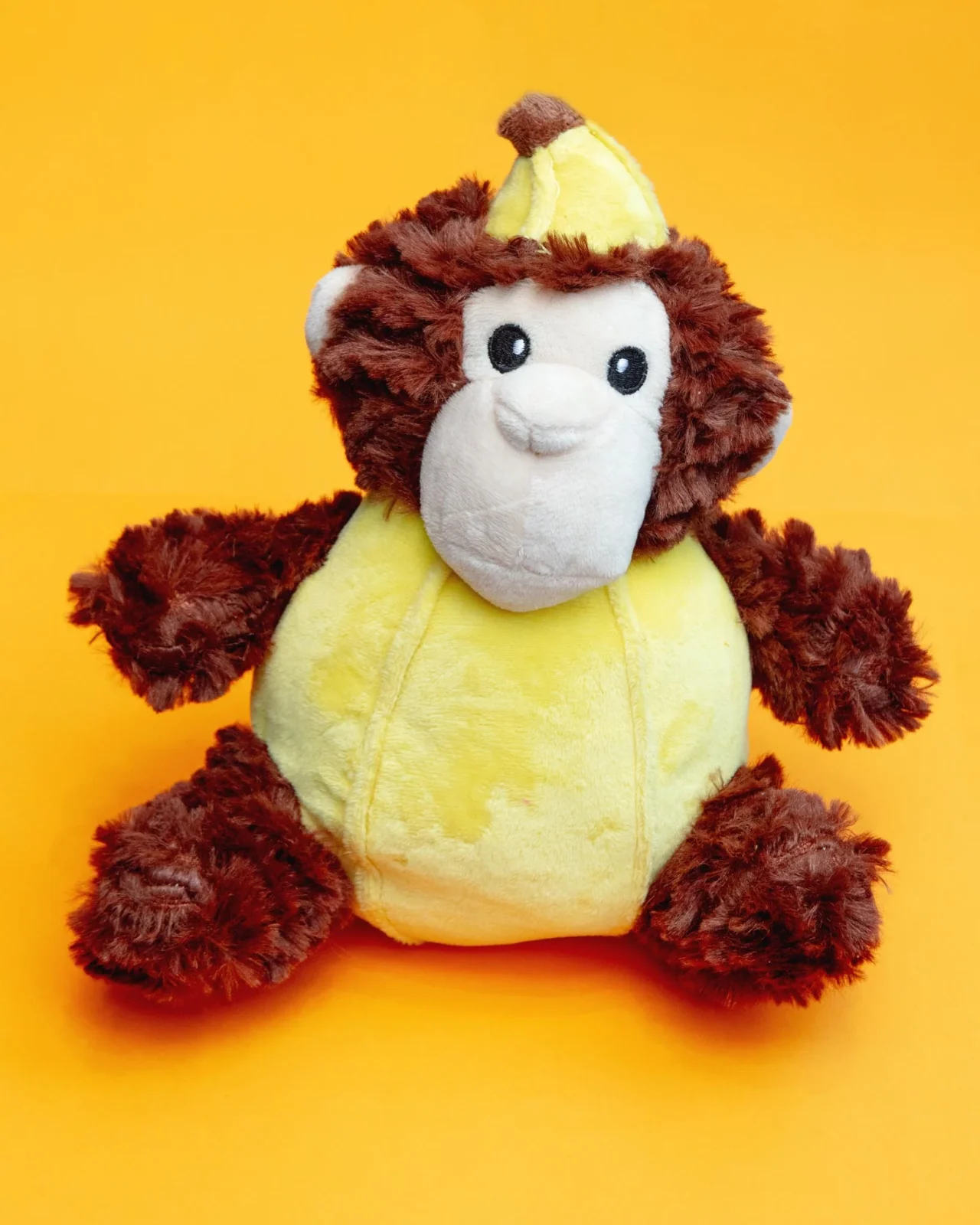 Banana Monkey Squeaky Plush Dog Toy