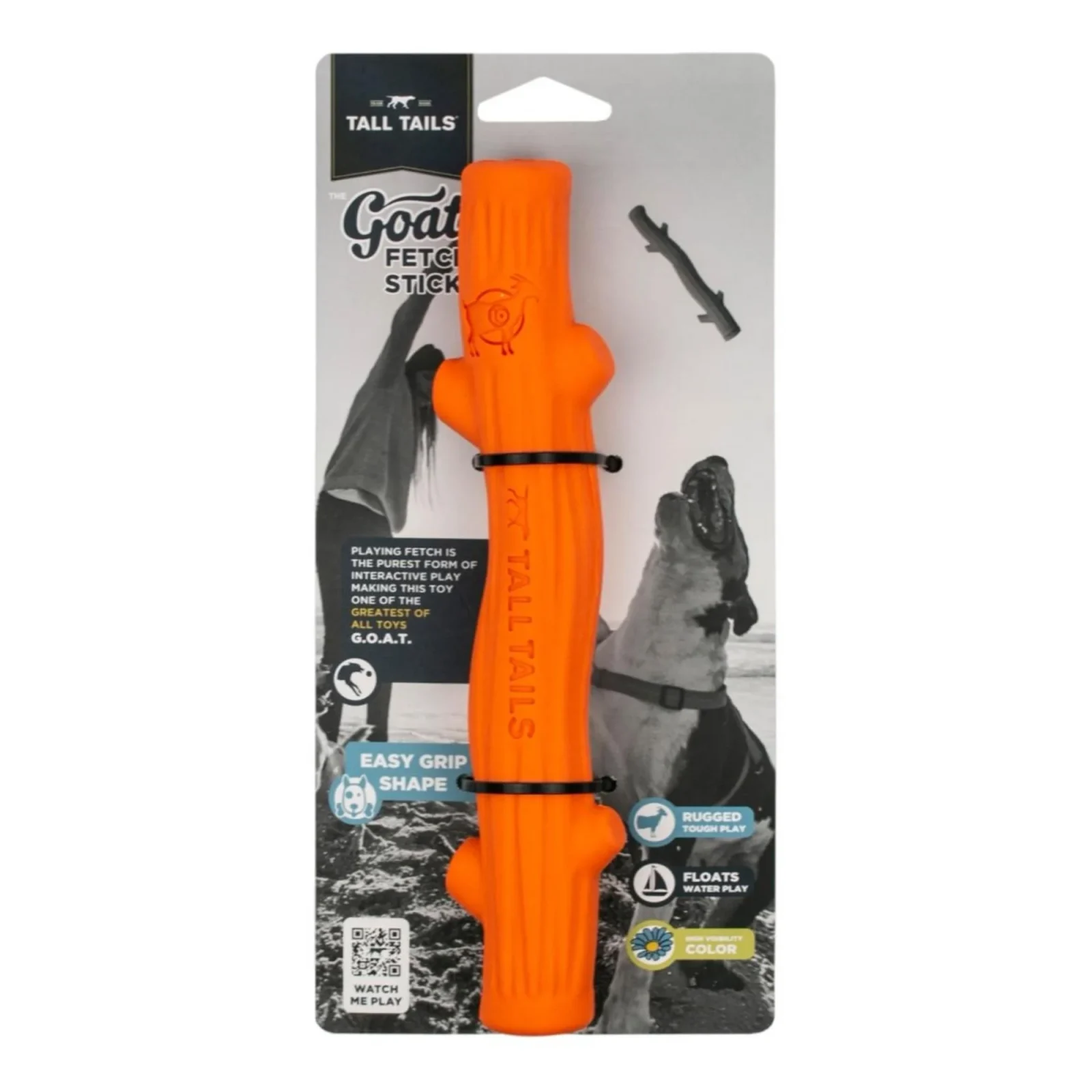 Tall Tails Dog Goat Fetch Stick Orange 10 in