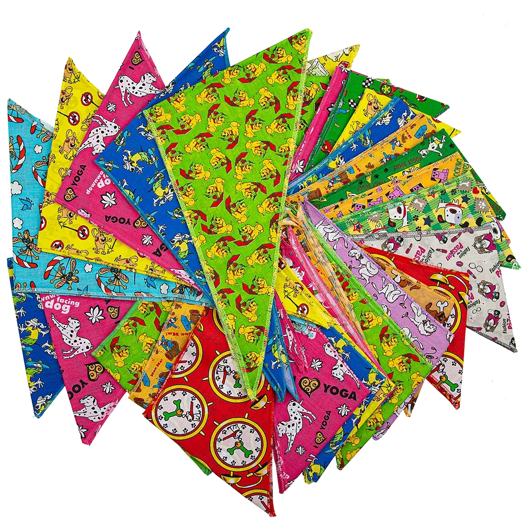 Doggie Bandanas - 60 Assorted Sizes and Patterns by Bandanas Unlimited