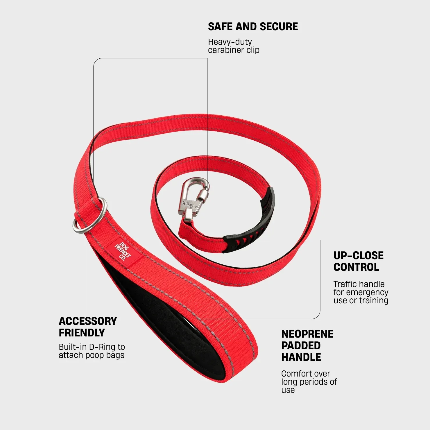 Classic Dog Leash - Red - Image 2