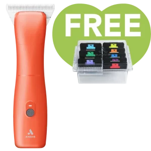 Emerge Clipper Orange Wide 30 Blade with Free 8pc Wide Comb Set by Andis