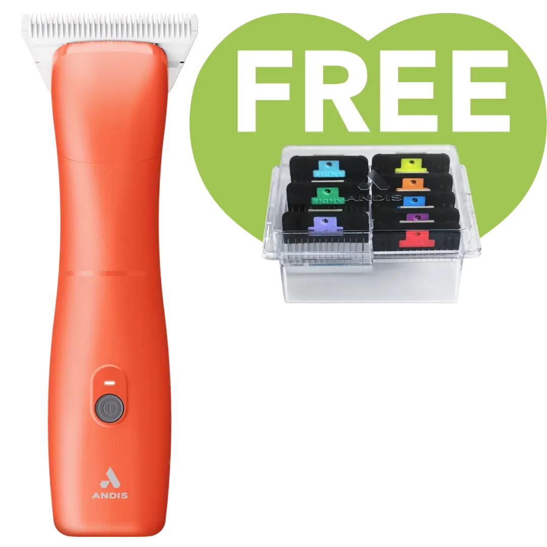 Emerge Clipper Orange Wide 30 Blade with Free 8pc Wide Comb Set by Andis