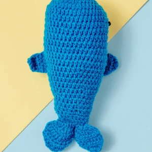 Hand-Knit Whale Squeaky Dog Toy