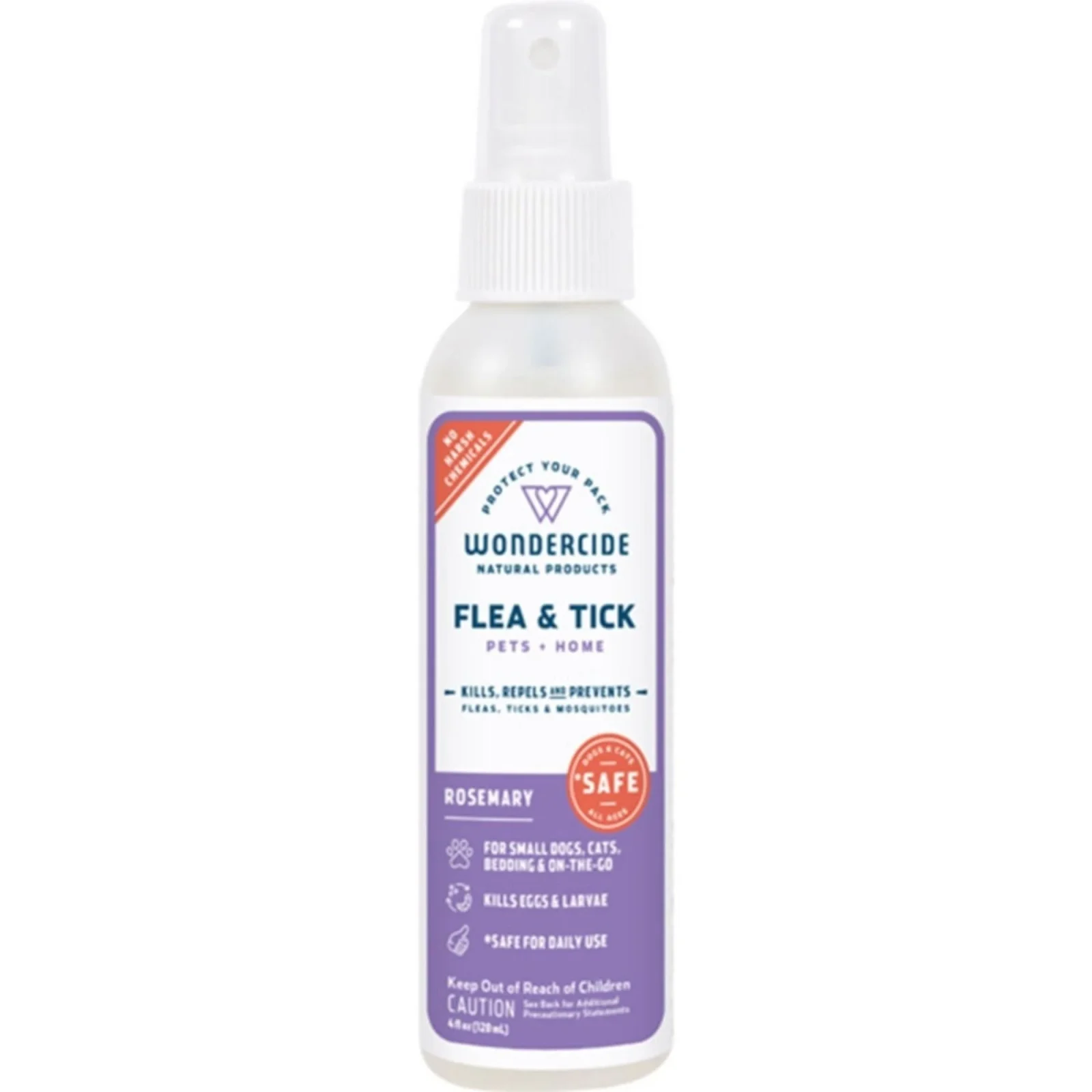 Wondercide Dog & Cat Rosemary Flea & Tick Spray For Pets & Home With Natural Essential Oils 4oz.