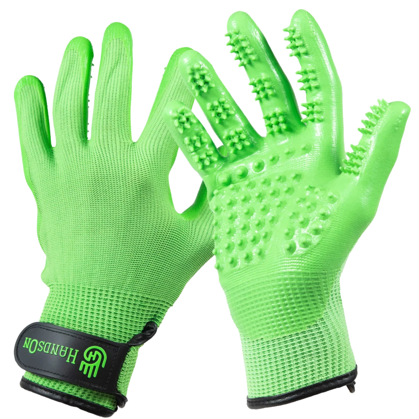 Large Green Deshedding Gloves by HandsOn Gloves - Image 2