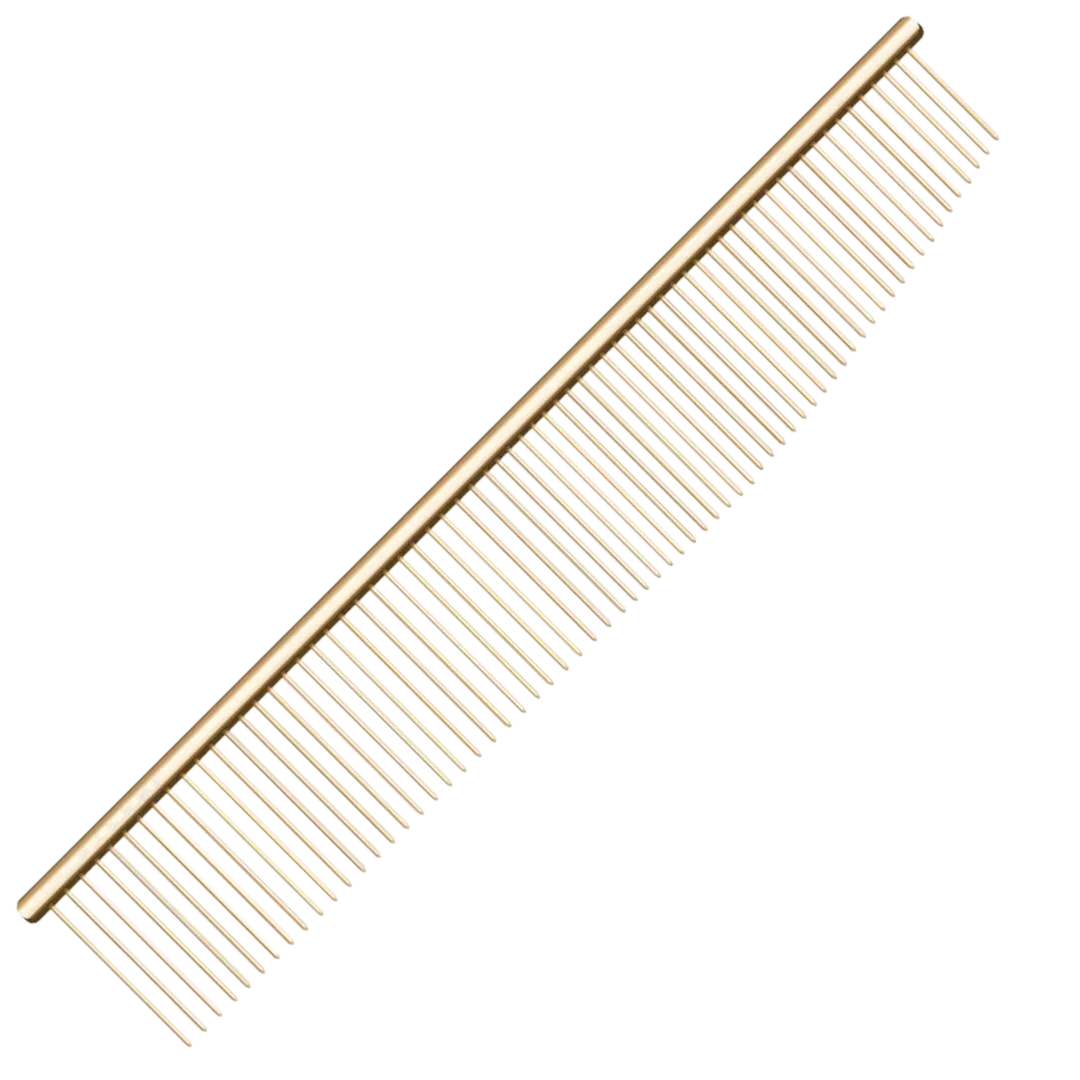 6.5" Half Curved Half Straight Combination Comb Gold by Utsumi