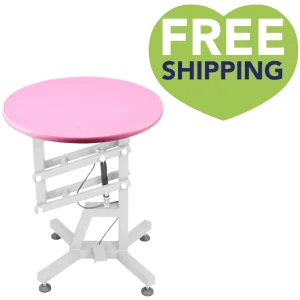 Round Air Lift Table - Pink Top by PetStore.Direct