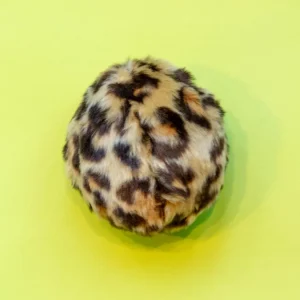 Leopard Ball Plush Squeaky Dog Toy (4")