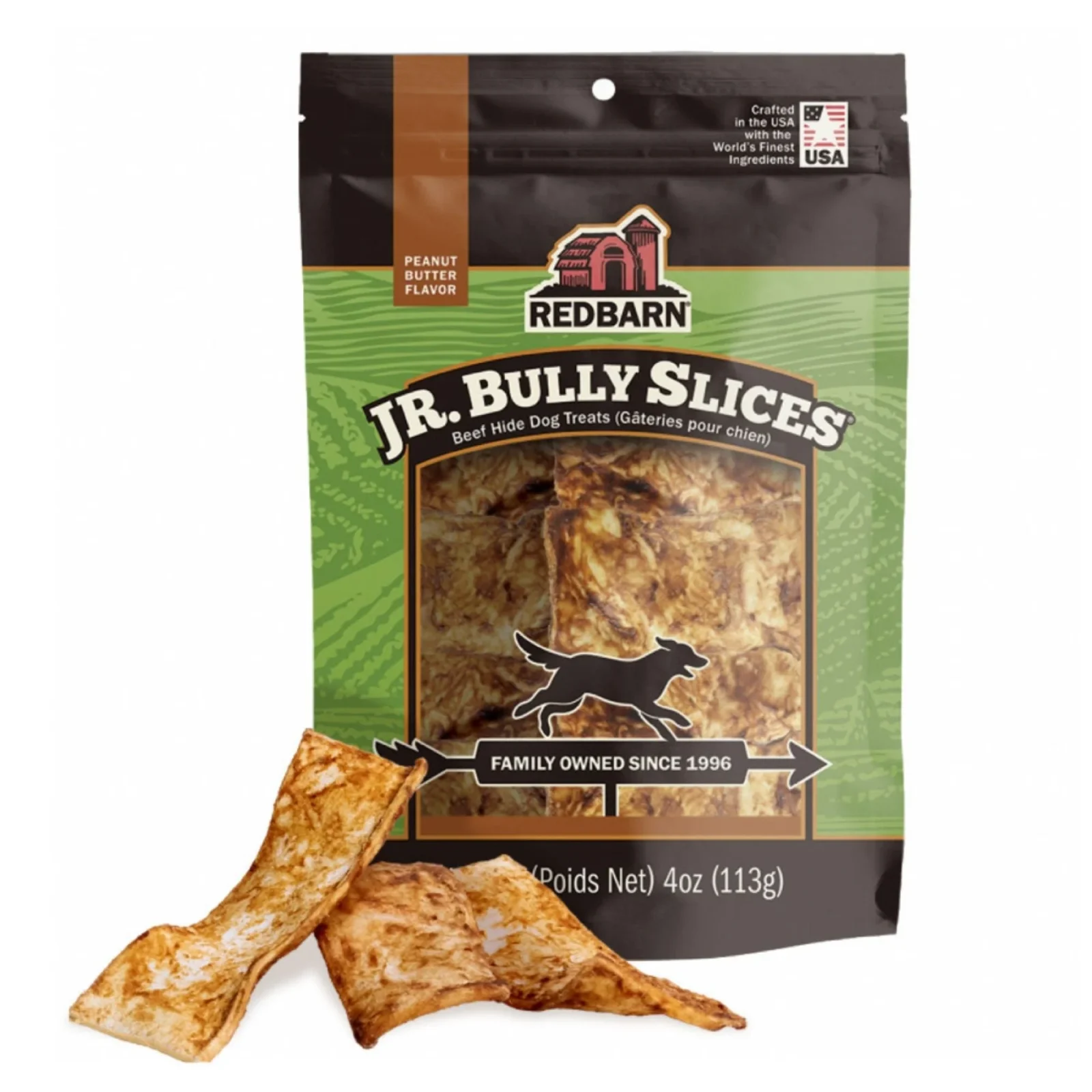 Redbarn Jr. Bully Slices Dog Treats Peanut Butter 4oz