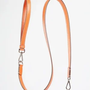 Leather Dog Leash in Orange (Made in Italy)