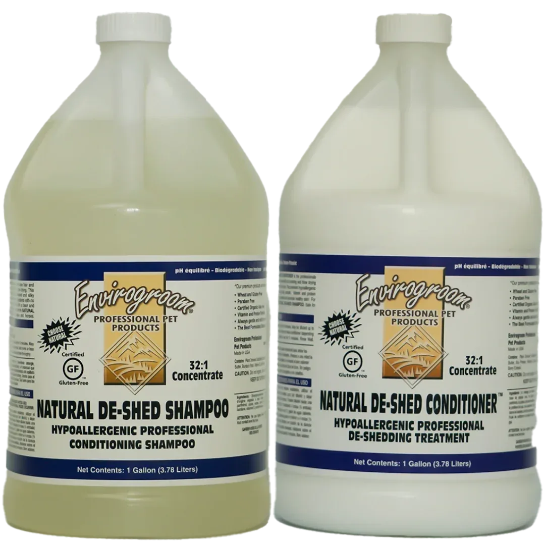 Natural De-shed Shampoo and Conditioner Gallon Bundle by Envirogroom