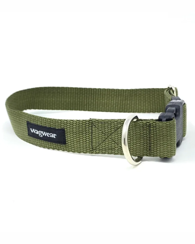 Nylon Metropolitan Collar in Olive Green (Made in the USA) - Image 2
