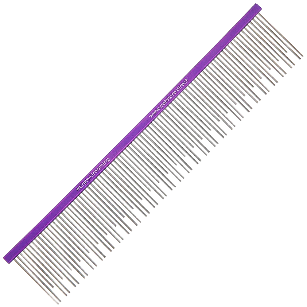 9″ Large Double Coat Deshedding Comb Purple by Petstore.Direct