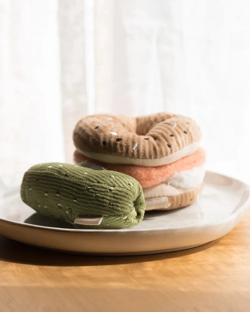 Bagel & Pickle Plush Dog Treat Toy