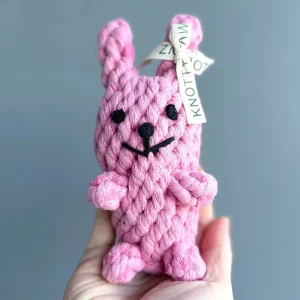 Pink Rabbit Dog Rope Toy