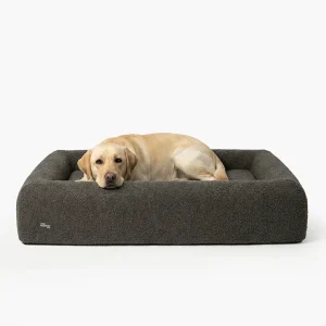 Premium Orthopedic Memory Foam Dog Bed - Brown Bouclé (Medium) (LP)