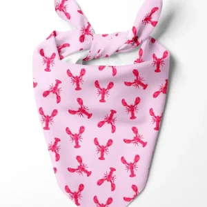 Pink Watercolor Lobster Dog Bandana (Made in the USA)