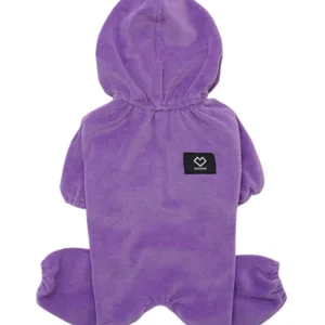 Velour Coverall Onesie for Dogs - Regular Fit (in Purple, Ivory, or Black) (FINAL SALE)
