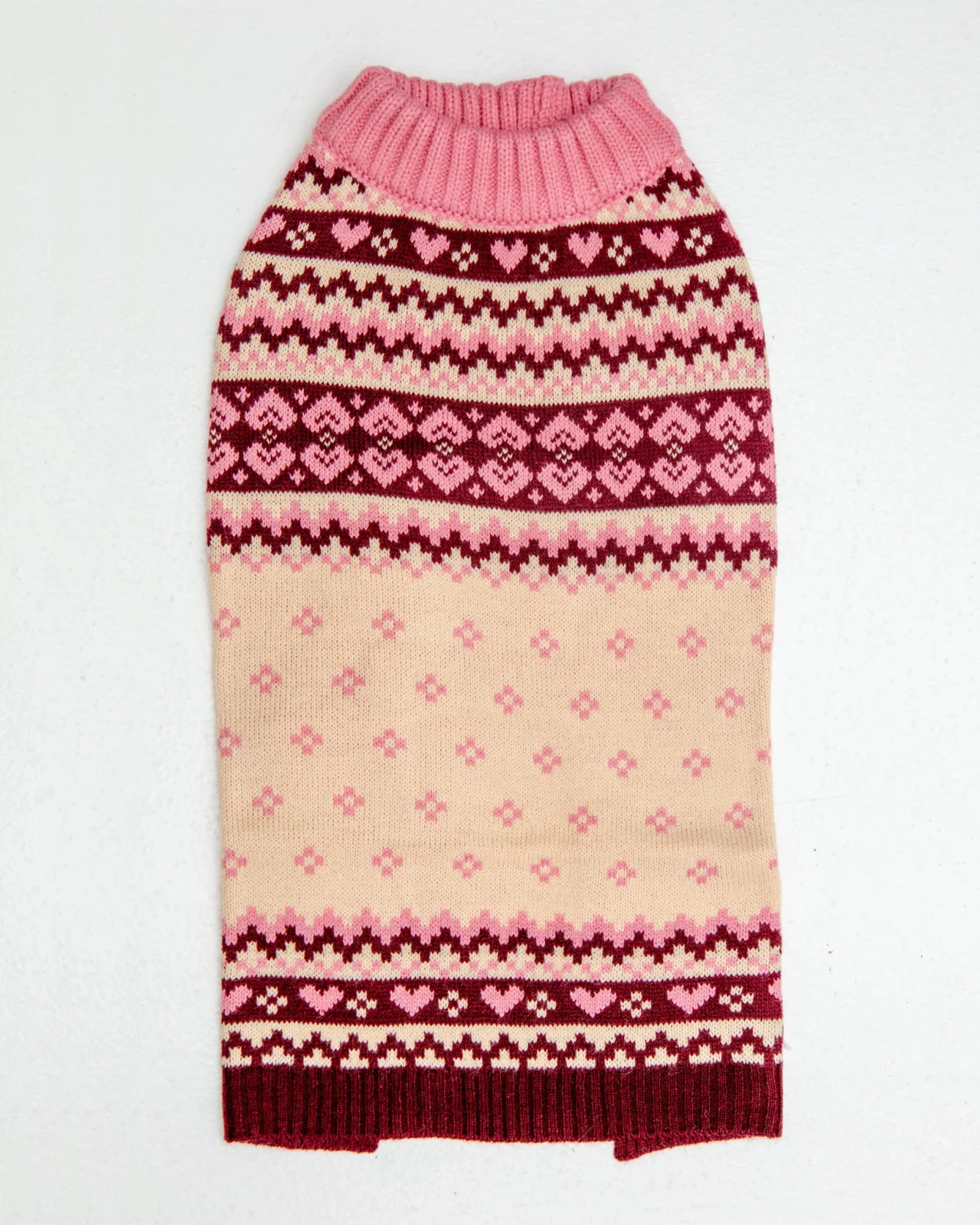 Hearts Fair Isle Dog Turtleneck Sweater (FINAL SALE)