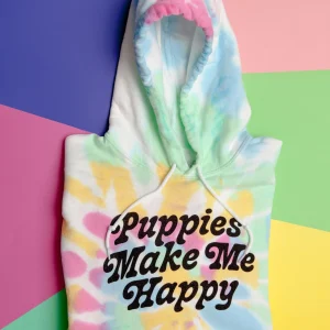 Puppies are Far Out Tie-Dye Unisex Hoodie