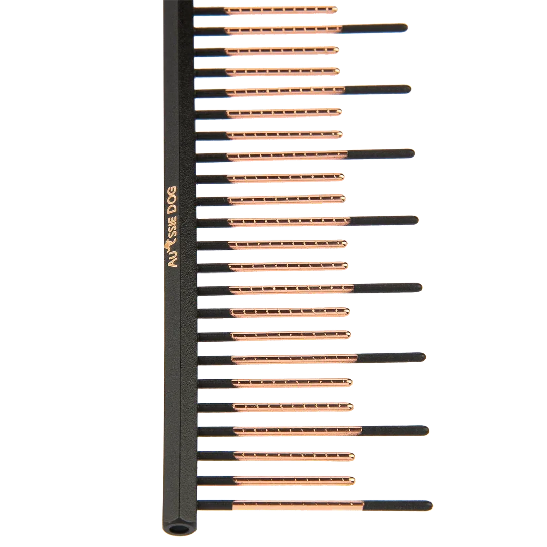 7.5" Hex Spine Deshed Ionic Tip Comb by Aussie Dog - Image 2