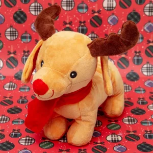 Holiday Doxie Squeaky Plush Dog Toy
