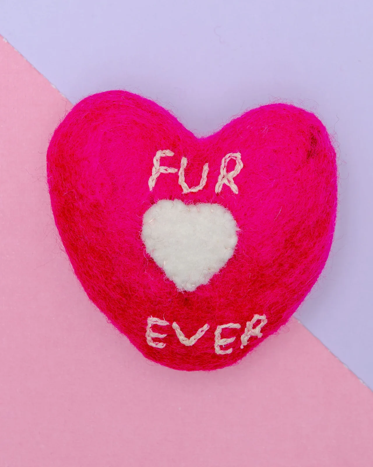 "Fur-Ever" Squeaky Wool Dog Toy