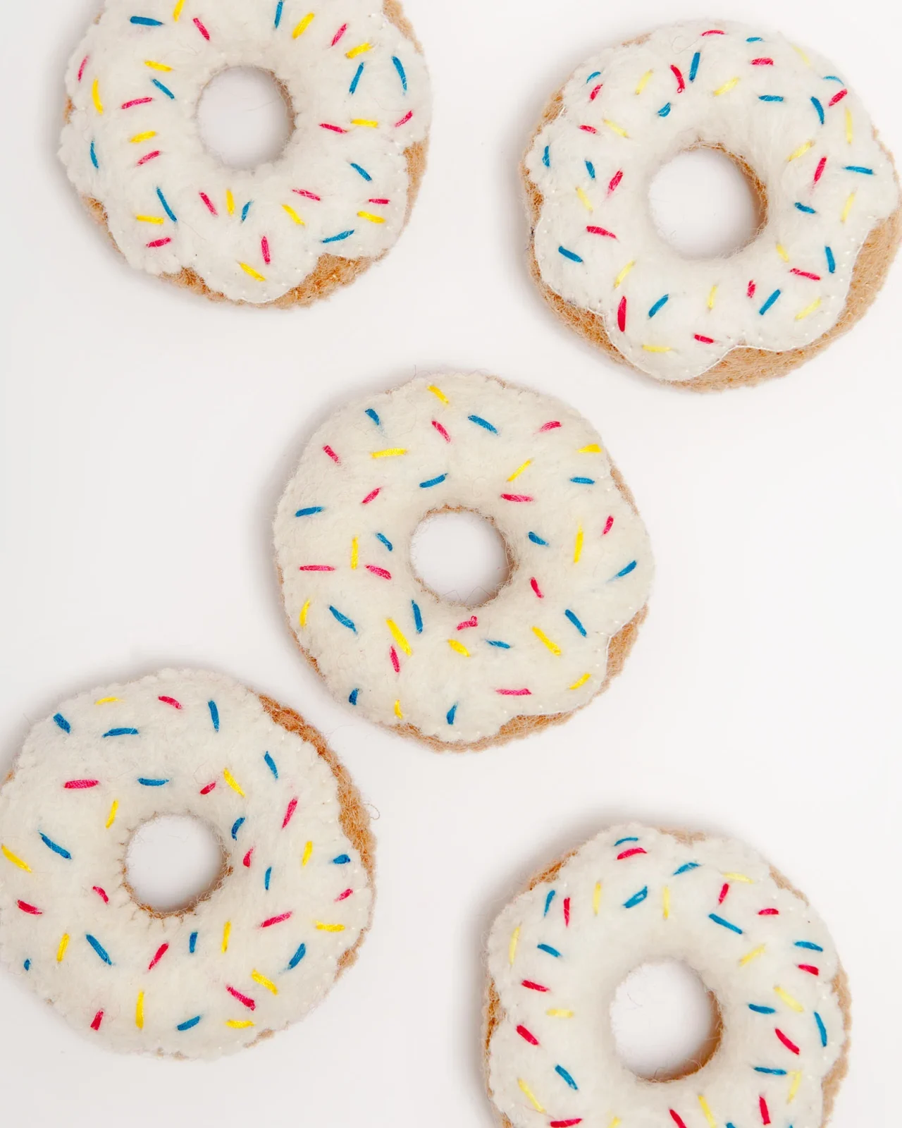 Vanilla Donut Wool Cat Toy