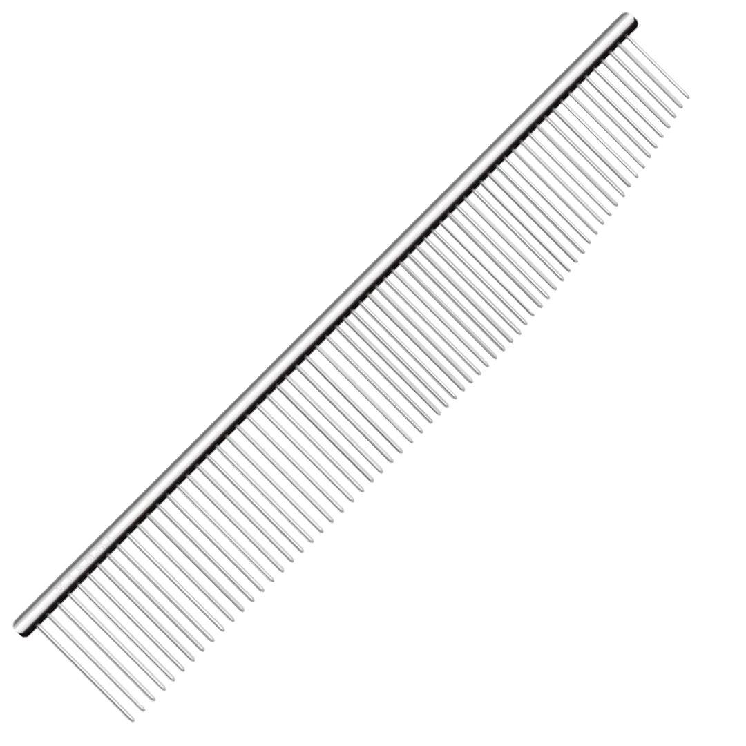 6.5" Half Curved Half Straight Combination Comb Silver by Utsumi