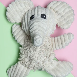 Natural Elephant Squeaky Plush Dog Toy