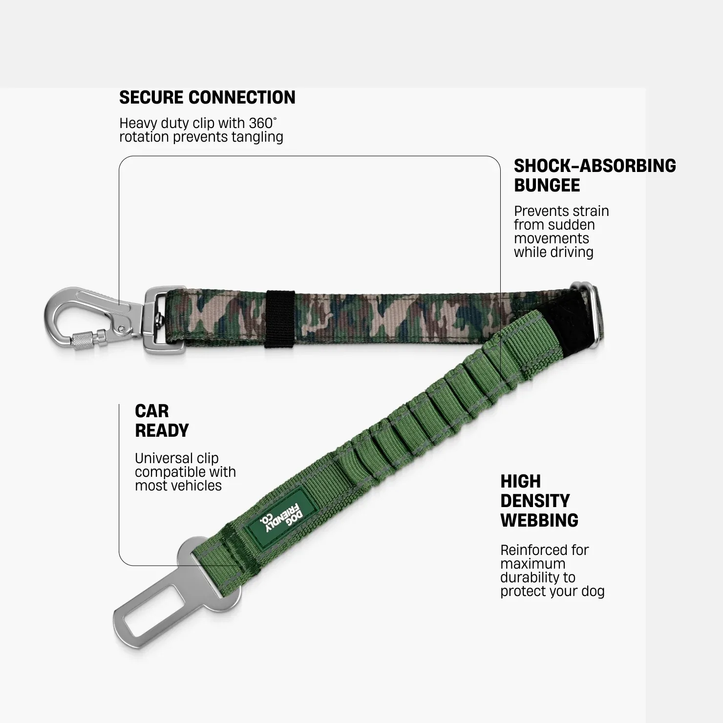Dog Seat Belt - Green Camo - Image 2