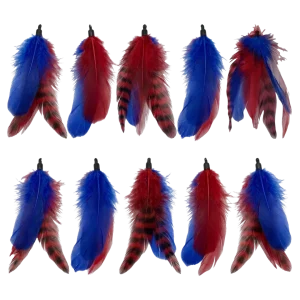 Feather Extension Red, White and Blue (Pack of 10) by A Creative Collection