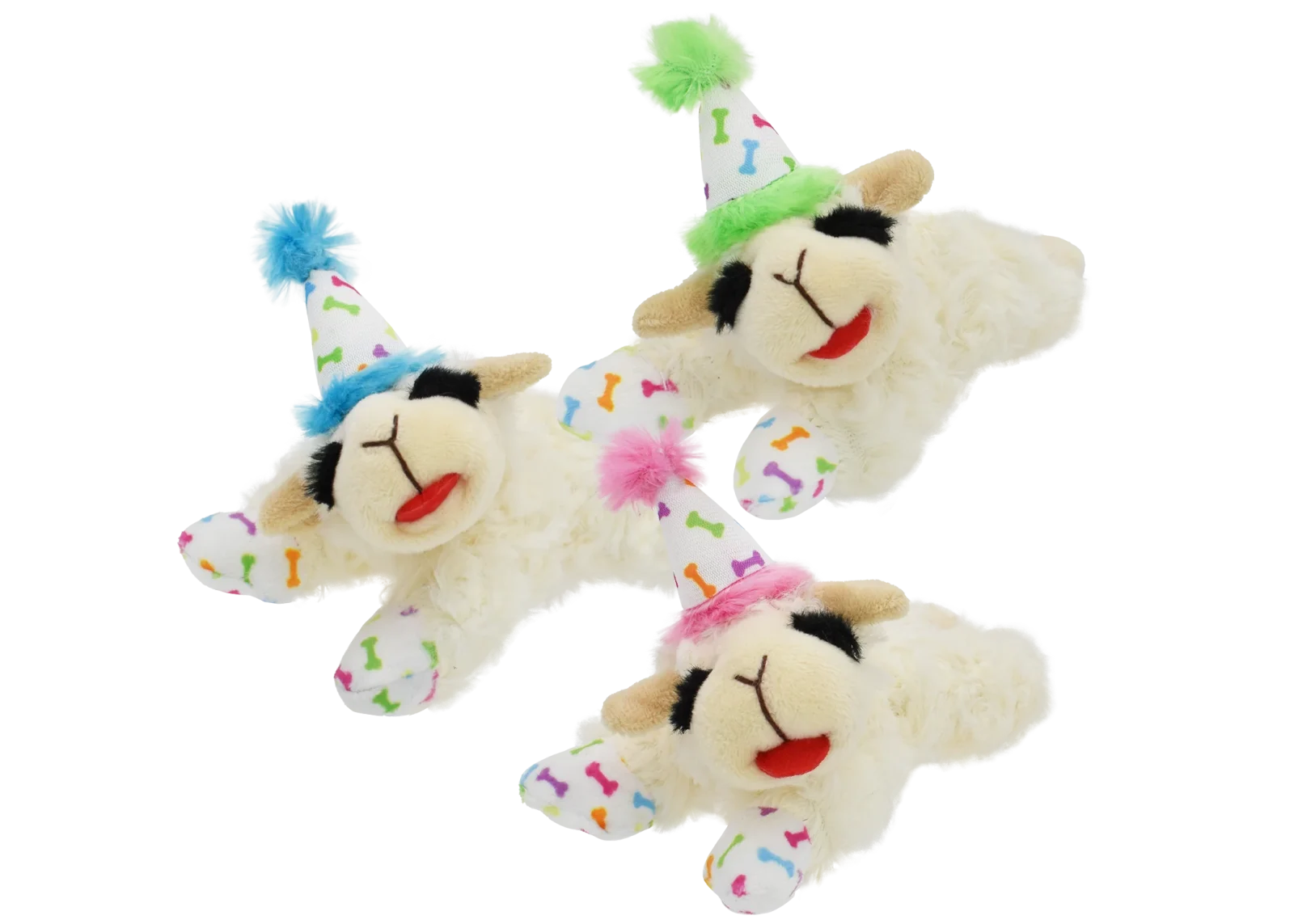 Multipet Lamb Chop w/Birthday Hat Dog Toy 1ea/6inch
