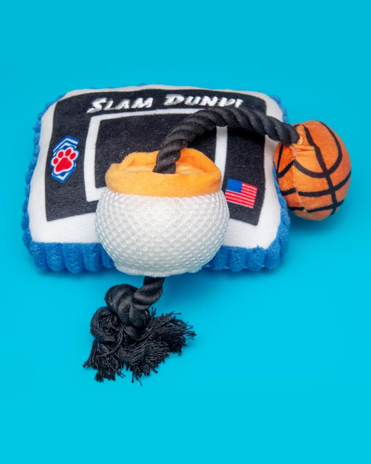 Take it to the Hoop Squeaky Plush Dog Toy - Image 2