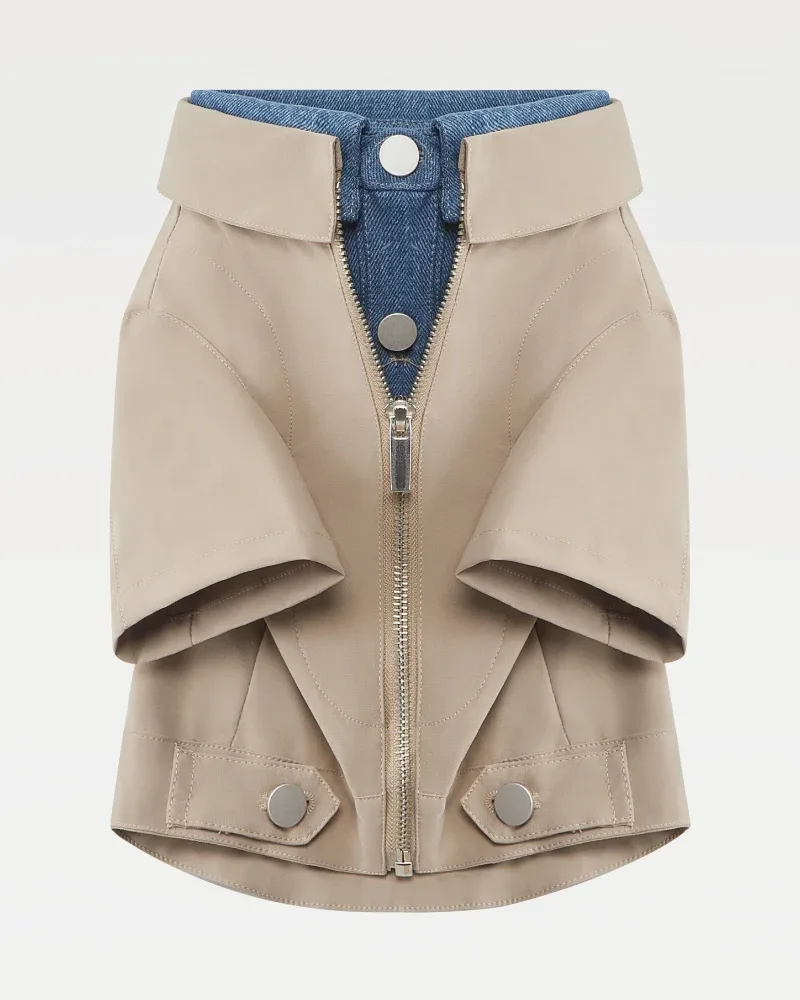 Classic Denim + Khaki Layered Dog Jacket (FINAL SALE) - Image 2