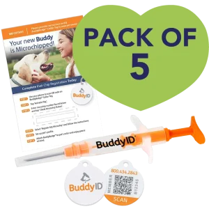 Pack of 5 Microchip Complete Protection System by BuddyID