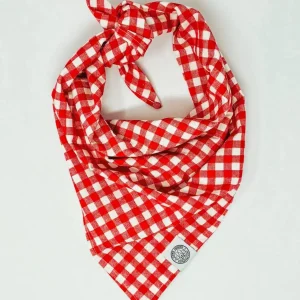 Red Gingham Dog Bandana (Made in the USA) (FINAL SALE)