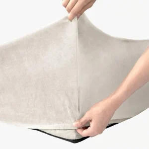 Velvet Easy Fit Dog Bed Cover - Beige