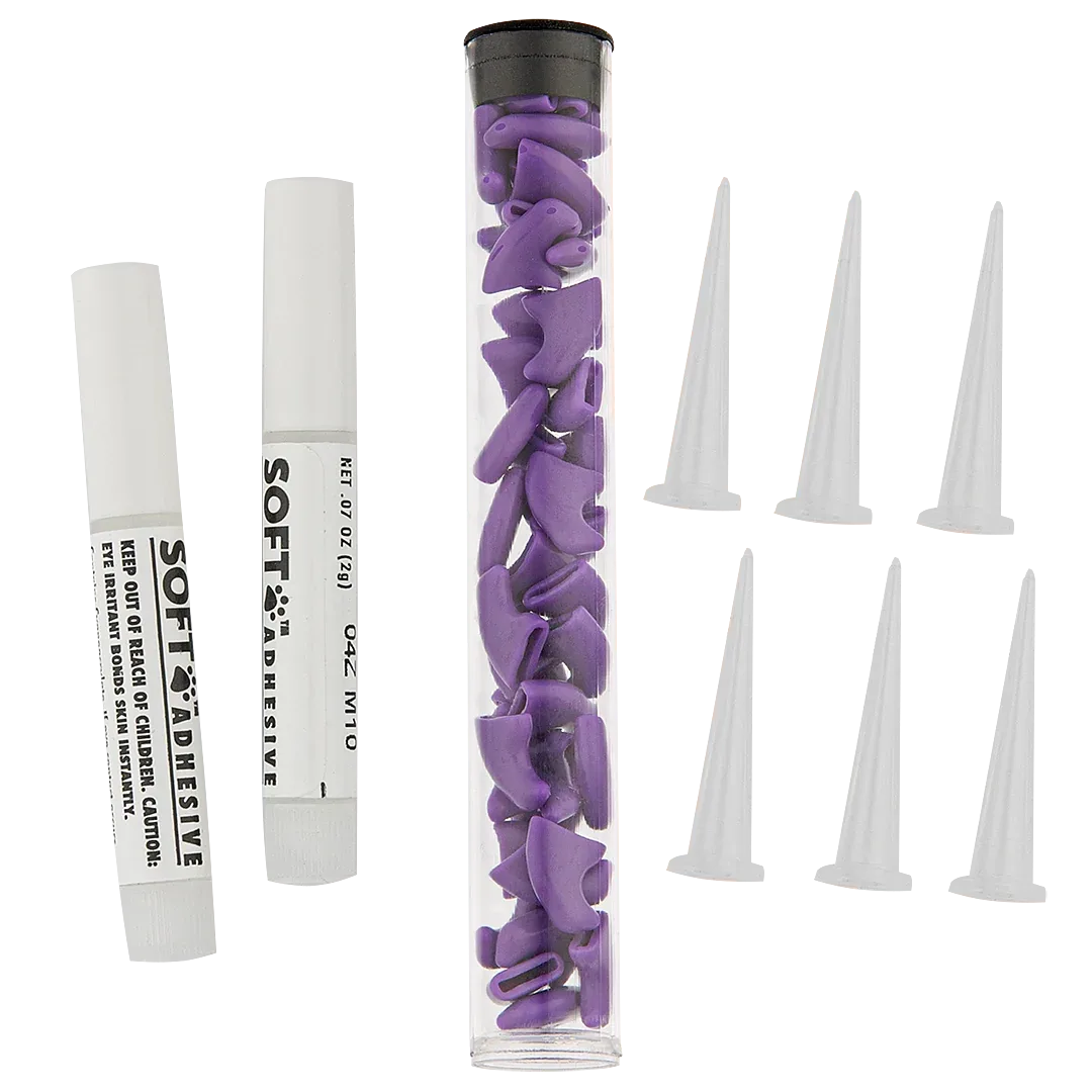Purple Feline Large Nail Caps by Soft Claws