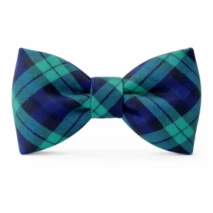 Black Watch Plaid Flannel Dog Bow Tie (Made in the USA)