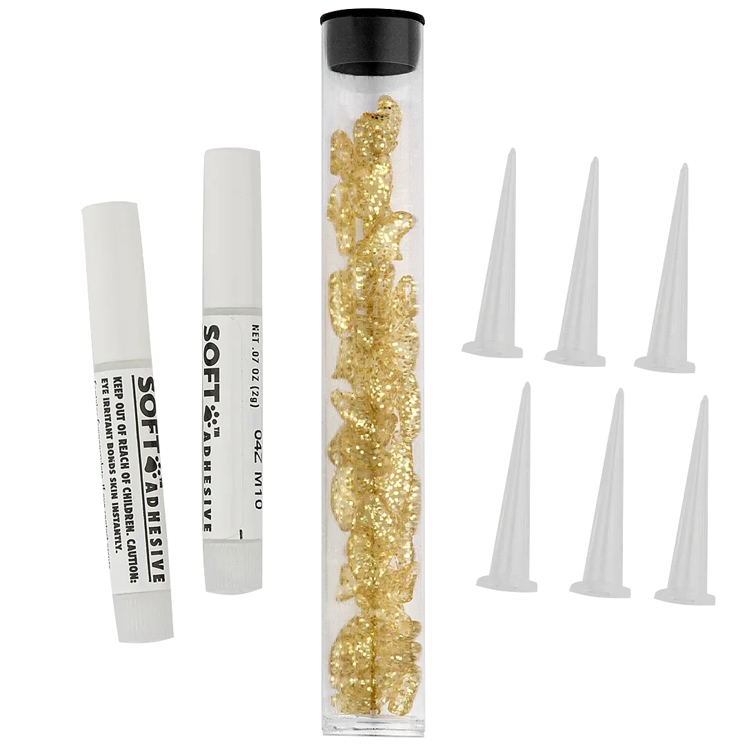 Gold Sparkle Feline Medium Nail Caps by Soft Claws