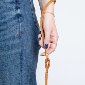 Butter Leather Dog Leash in Sahara Cognac (Made in Austria)