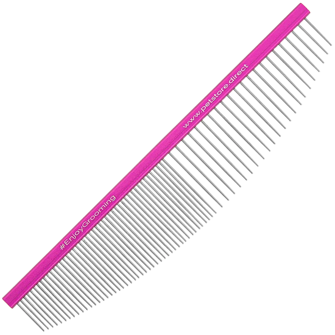 6.5" 50/50 Pink Half-Moon Comb by PetStore.Direct