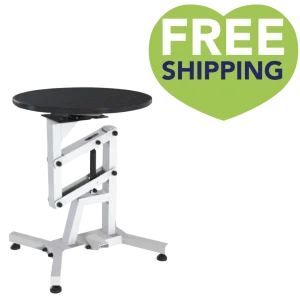 Round Air Lift Table - Black Top by PetStore.Direct